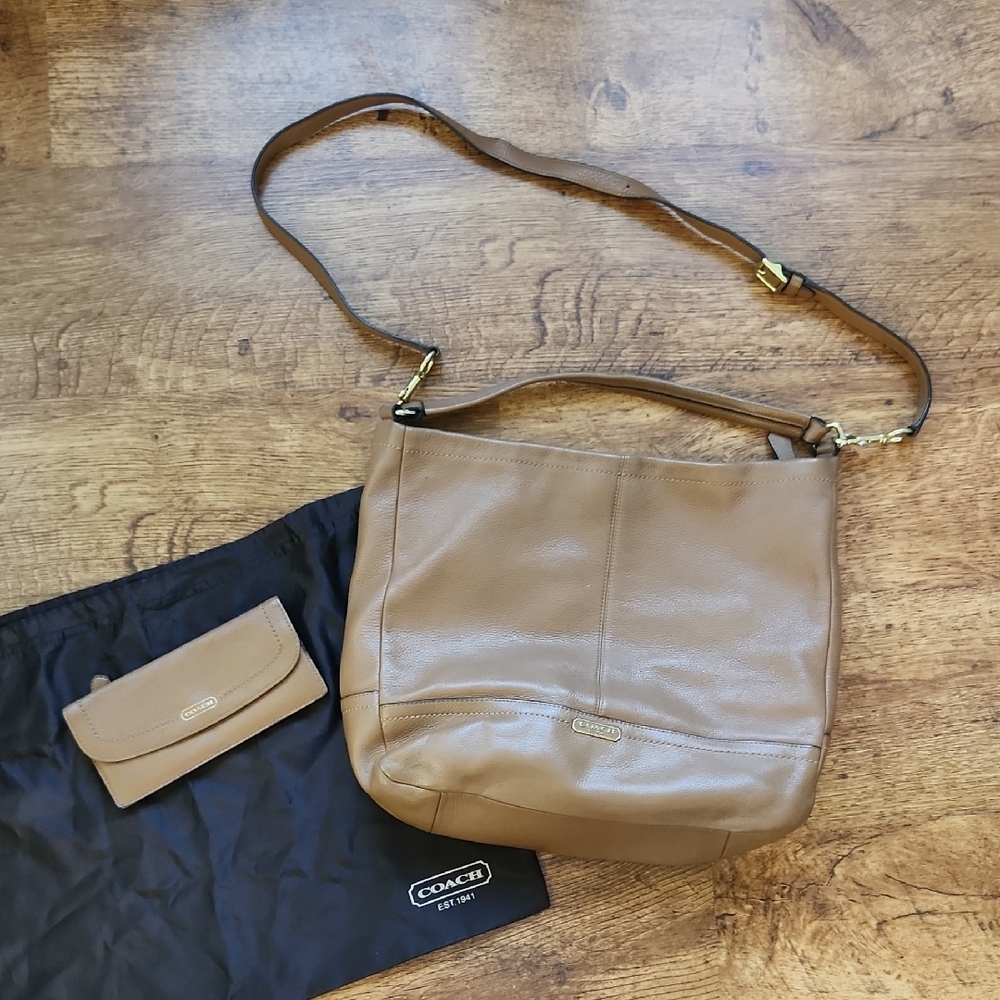 Coach Tan Leather Shoulder Bag